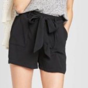 Black paper bag style shorts, new with tag